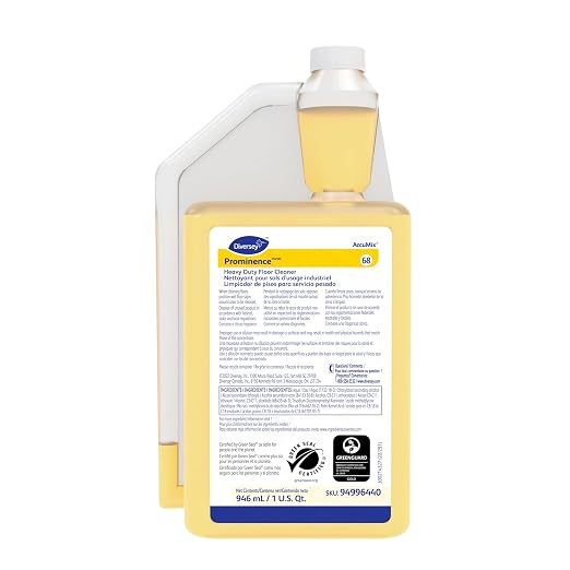 Diversey Prominence HD Floor Cleaner, AccuMix, 32 oz | Removes Soils and Oils, Fast Emulsifying Action, Film Free Drying, No Rinse Required, Daily Maintenance Use