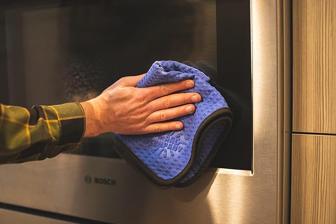 The Rag Company Dry Me A River, Professional Korean 70/30 Blend Microfiber Waffle-Weave Drying & Detailing Towels, Soft Suede Edges, 390 GSM, 20x40 Inches, Royal Blue, 2-Pack