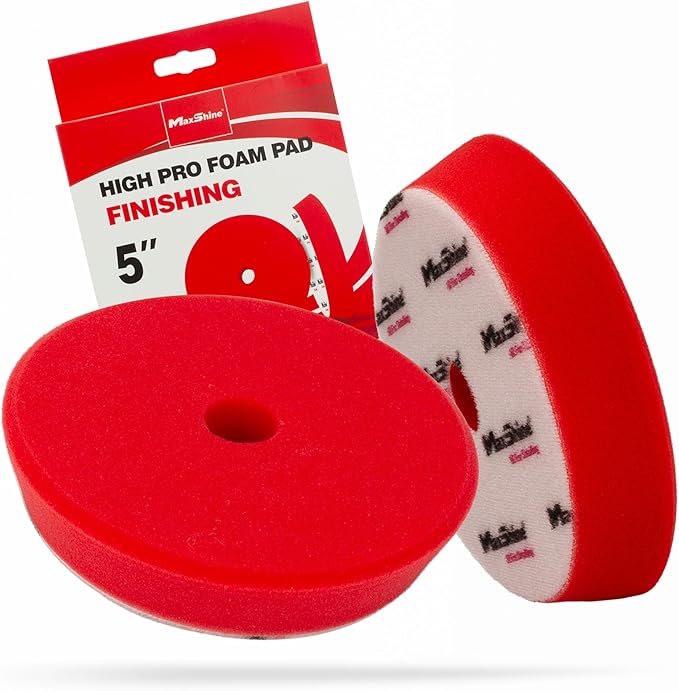 MaxShine 5.2” High Pro Heavy Cutting Foam Pad 4-Pack – DA/RO Polisher Compatible – Professional Car Detailing Pads for Cutting, Polishing & Finishing – Bendable, Washable & Reusable