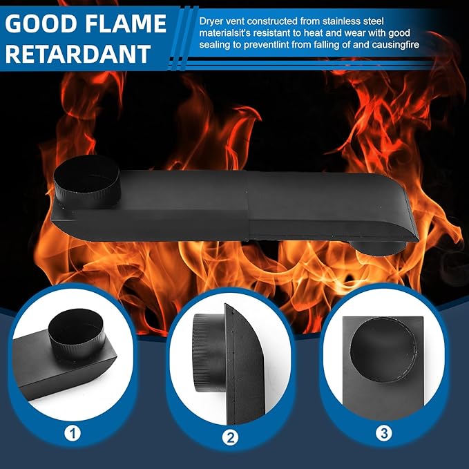 OEM Periscope Dryer Vent Kit Adjustable Telescoping 4 Inch Stainless Steel Low Profile Duct (12"-19"), Space Saving In-Wall Installation, Slim Magnetic Adapter Fits Whirlpool & All 4" Outlet Dryers