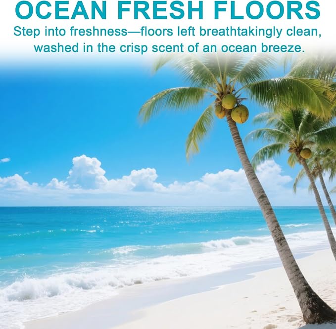 200X Concentrated Floor Cleaning Solution for All Robot Vacuum and Mop, Wet Dry Vacuums Compatible with Eufy, Roborock, Roomba, Tineco, Bissell, Shark, 29.76 fl oz Makes 47 Gallon Cleaner(Ocean Scent)