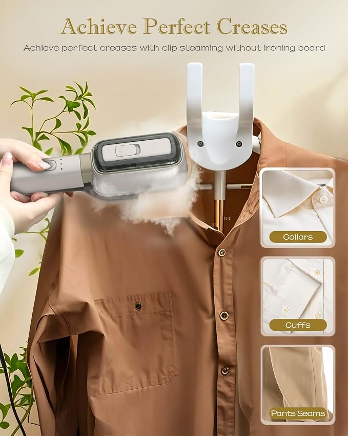 Press Iron Steamer for Clothes Portable: 3-in-1 Travel Steamer for Clothes Portable Mini, Handheld Garment Steamer for Home, Wet & Dry Iron, 15s Fast Heat up,No Ironing Board Required