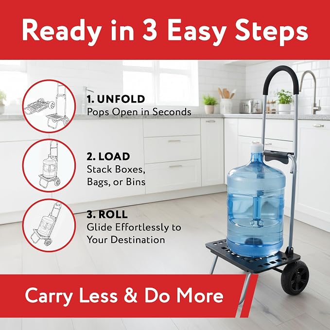 dbest Products Bigger Trolley Dolly MM, Black Handtruck Hardware Garden Utility Cart