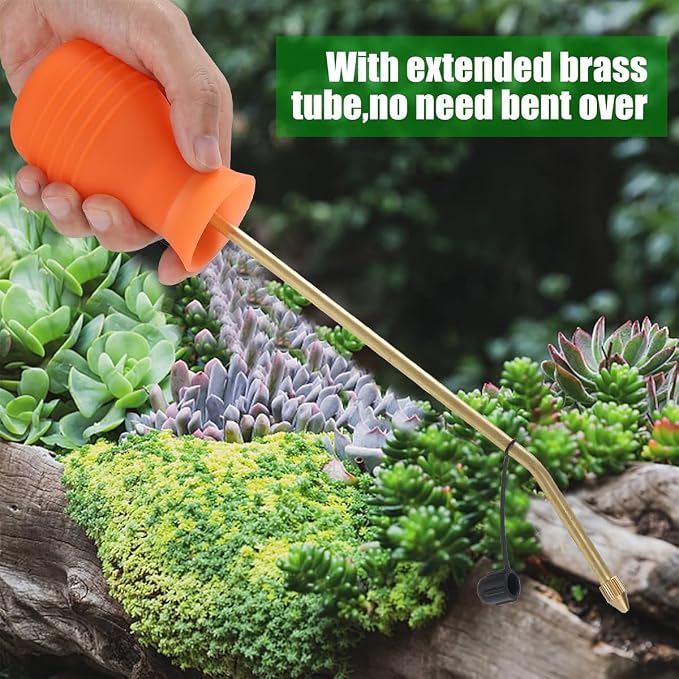 Powder Duster/Large Diatomaceous Earth Bulb Duster/Powder Applicator - Diatomaceous Earth Bulb Duster/Applicator(Orange)