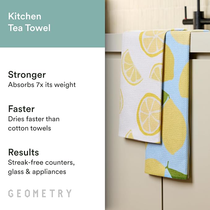 GEOMETRY Spring Kitchen Towels - Quick Dry Microfiber Cloth Spring & Summer Dish Towels for Kitchen Drying - Premium Quick Dry Towel - Daisy Dream, 18" x 30" - 2-Pack