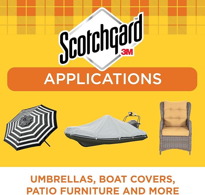Scotchgard Water & Sun Shield Outdoor Fabric Protector Spray – UV Blocking & Waterproofing Fabric Guard for Patio Furniture, Cushions, Umbrellas, Boat Covers & More, 10.5 oz Aerosol (Pack of 2)
