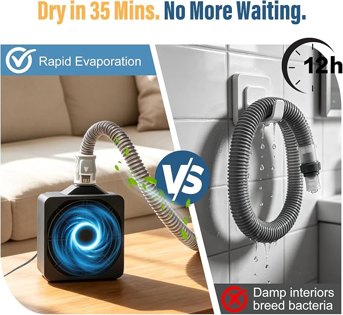9 Pack CPAP Cleaning Kit for Hose & Mask, with Speed Control Hose Dryer, Collapsible Wash Basin & Hose Hanger, 7ft Cleaning Brush, CPAP Cleaning Supplies with Storage Bag, for 22mm & 15mm Tube
