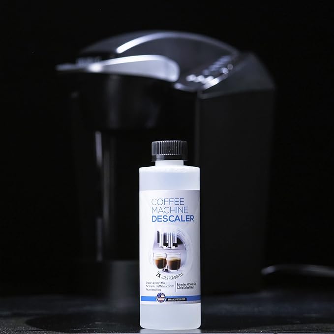 FreshFlow Keurig Compatible Descaling Solution - Descaler Cleaner Concentrate Kit For All 1.0 & 2.0 K-Cup Pod Machines and Espresso Machines - (2 Bottles, 4 Uses Plus 4 Filters)