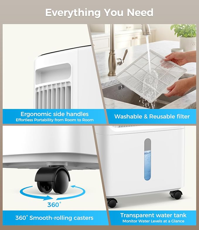 VEAGASO 2,500 Sq.Ft Dehumidifier for Basement with Drain Hose, Max 36 Pints Dehumidifiers for Home, Bedroom, Bathroom & Garage, 40dB Quiet, 3 Modes, 0.53 Gal Tank, 24H Timer & Child Lock