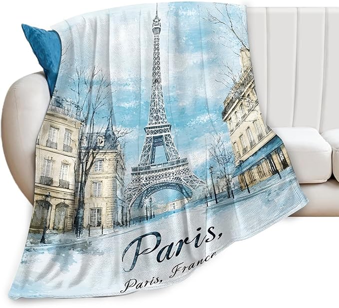 Tijuboni Paris Eiffel Tower Throw Blanket Paris Gifts for Girls Women Boys Men Adults Kids Soft Flannel Fleece Blanket for Couch Sofa Bed Home Decor 40"x50"