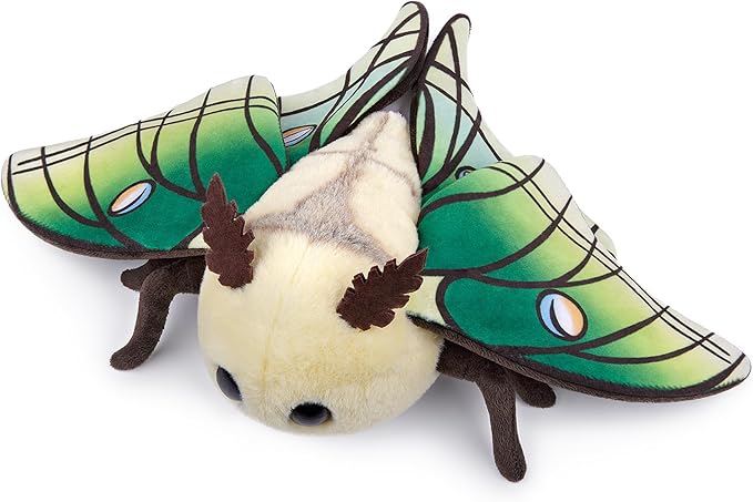 Cute Luna Moth Plush Toy, Moon Moth Stuffed Animals 11in, Handmade Big Mothman Insect Plushie Model Toy, Unique Plush Gift Collection for Kids