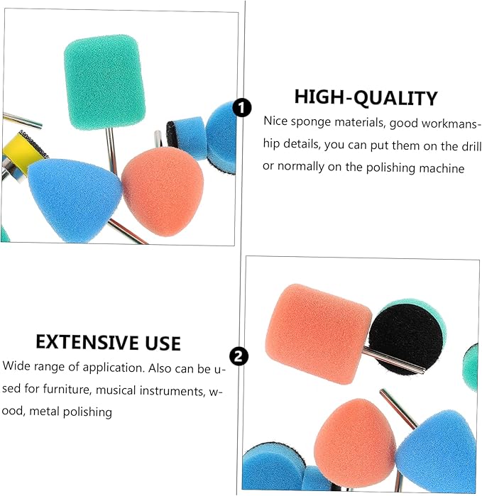5sets Detailing Sponge Pads Car Polishing Pads Kit Auto Buffing Wheel Set Polishing Mop for Car 16pcs*5