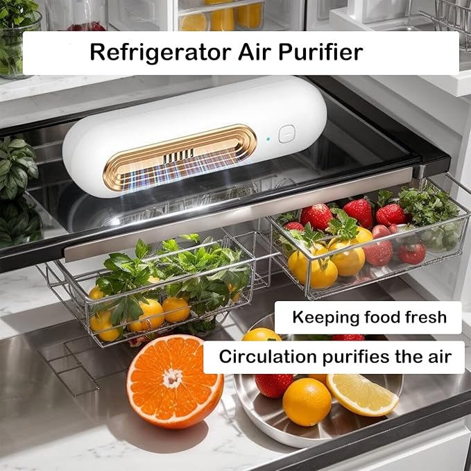 Refrigerator air purifier, air purifier, relieves odors, purifies the air, compact and lightweight, more effective than activated charcoal baking soda (03 Pink)