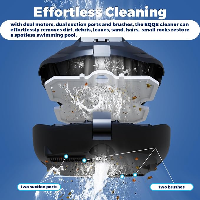 SP1 Cordless Robotic Pool Cleaner, Pool Robot, Floor Only Automatic Pool Vacuum for Cleaning Above-Ground Flat-Bottom Swimming Pools up to 860 sq.ft, 2.5h Fast Charging, 120 Mins Runtime