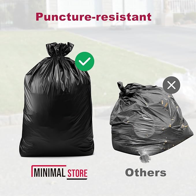 40-45 Gallon Garbage Bags, 40"x48", Pack of 100, Heavy Duty Large Trash Bag, Strong Trash Can Liners for Office, Picnic, Kitchen, Commercial, Made in USA