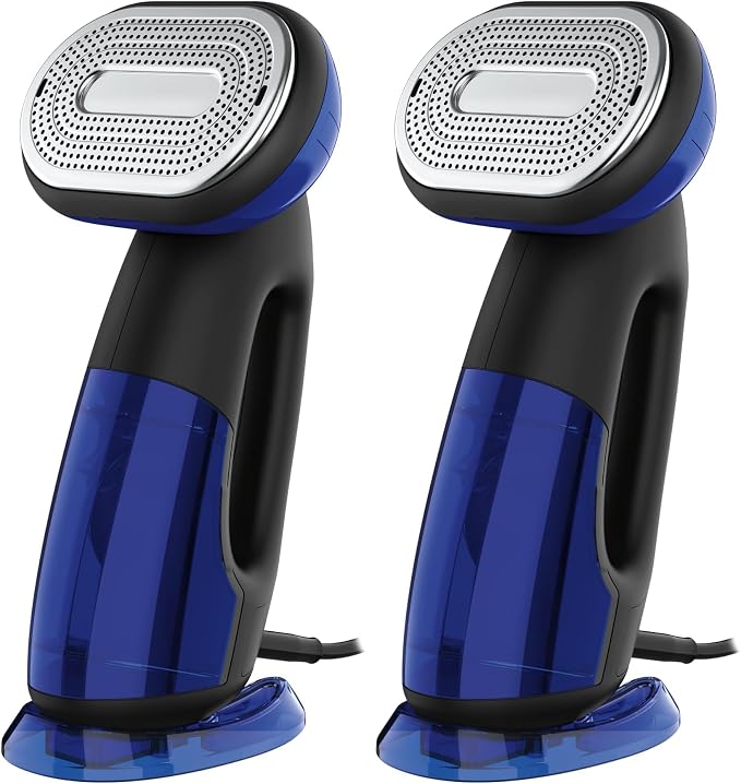 Conair 2-in-1 Handheld Steamer and Iron for Clothes,Turbo ExtremeSteam 1875W Garment Steamer and Clothing Iron,Black/Blue,(Pack of 2)