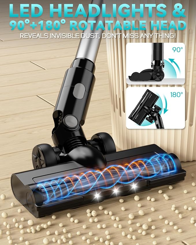 VAXCANZE Cordless Vacuum Cleaner Compatible with Makita 18V Battery, 35kPa Brushless Lightweight Stick Vacuum with 3 Mode Suction, 6 in 1 Stick Vacuum Cleaner with HEPA for Floor, Carpet(Tool Only)