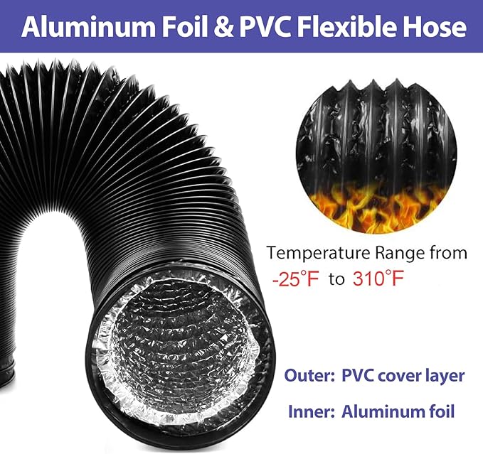 Dryer Vent Hose For Tight Space,Indoor Dryer Vent, Dryer Hose Vent Kit,90 Degree Dryer Vent Elbow,Dryer Vent Connector Kit,Dryer Vent Duct, Dryer Vent Adapter, Dryer Vent Vacuum Hose Attachment