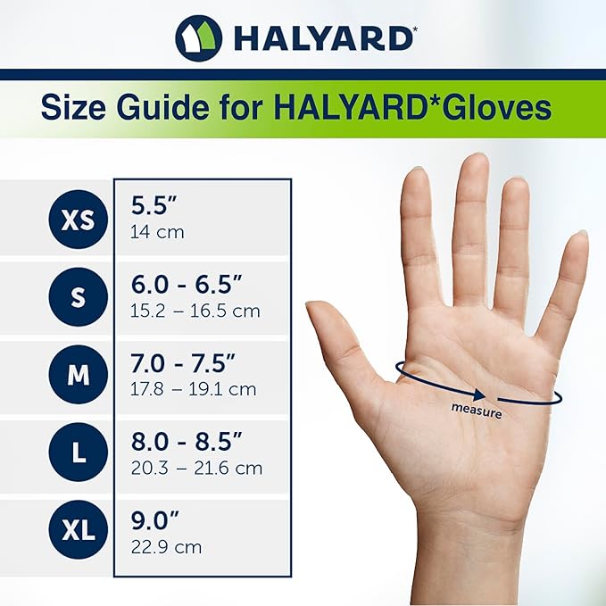 HALYARD Black Disposable Nitrile Exam Gloves Powder Free Medical, Dental, Cleaning, Tattoo