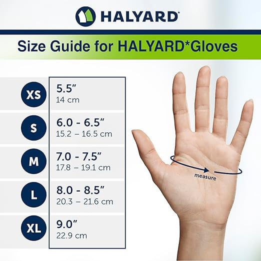HALYARD Purple Nitrile Dental Patient Exam Gloves, Non-Sterile, 5.9 mil, 9.5 Inches, Purple, Large, 53433 (Box of 100)