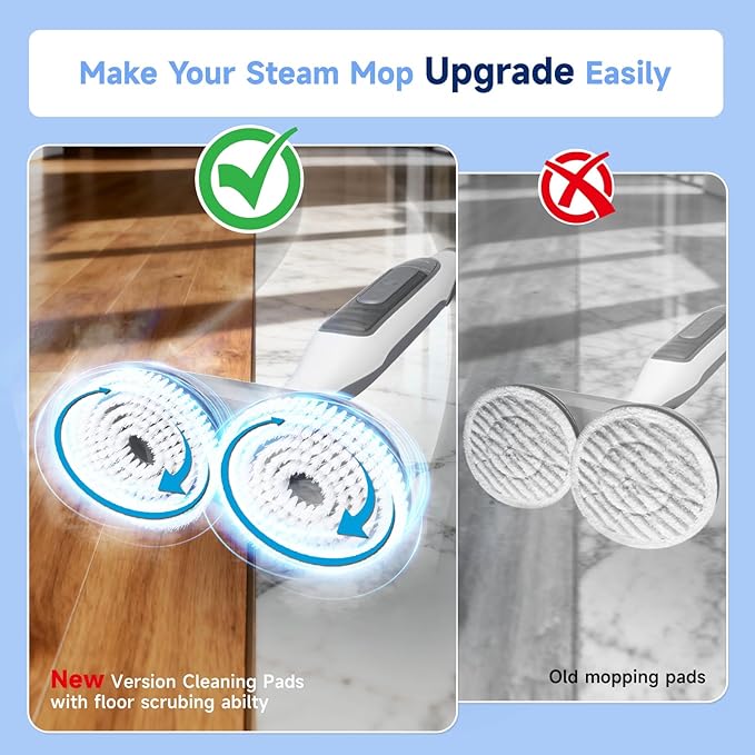 4 Pack Nylon Replacement Brush Pads Compatible with Shark S7000 S8000 Series, Heat Resistant Scrub Mop Pads, Heavy Duty Floor Cleaning Pads for Tile Hardwood Marble Floors