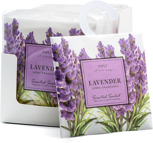 12 Pack Lavender Scented Sachets, Long-Lasting Fresh Scent, Air Freshener for Closet & Drawers, Hanging Deodorizer for Home