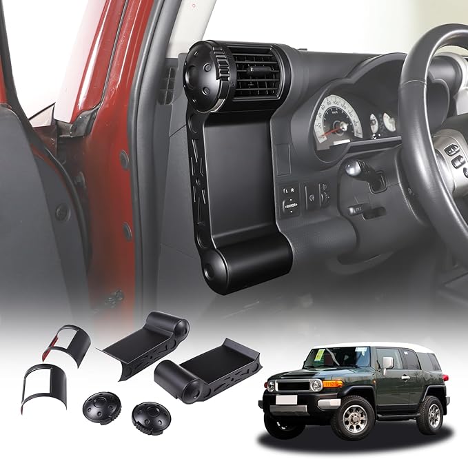 Dashboard Side Air Outlet Frame ABS Car Dashboard Side Air Outlet Frame Decorative Panel for Toyota FJ Cruiser (XJ10) 2007-2022 A/C Air Vent Kit Interior Accessories (Matte black)