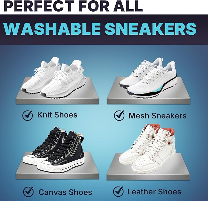 Shoe Cleaner Kit, Sneaker Cleaner Kit with 6.76 oz Shoe Cleaner Foam & 5 oz Shoe Protector Spray, Includes 2 Premium Brushes & Microfiber Towel for White Shoes, Leather, Mesh, Knit, Canvas, Boots