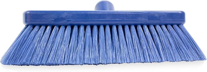 SPARTA 41278EC14 Flo-Thru Plastic Wall Scrub Brush, Equipment Brush With Soft Nylex Bristles For Industrial Kitchens, Hospitals, Commercial Cleaning, 4 Inches, Blue, (Pack of 12)