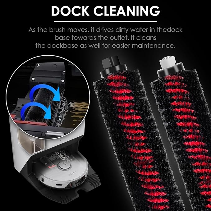 (3 Pack) S8 MaxV Ultra High Speed Cleaning Brushes Compatible with Roborock S8 MaxV Ultra, S8 Max Ultra, S8 Pro Ultra, S7 Maxv Ultra, S7 Pro Ultra Robot Vacuum, Replacement Self-Cleaning Brushes