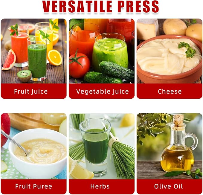 Manual Stainless Steel Fruit & Wine Press, 3.69 Gallon Cider, Juice & Olive Oil Extractor, Food Press for Wine Making Supplies, Cheese, and Vegetable Processing, Easy T-Handle