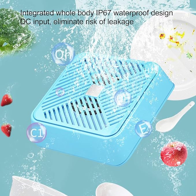 Fruit Vegetable Washing Machine,USB Portable Ultrasonic Electrolysis Fruit Purifier Fruit Cleaner Device Mini Dishwasher for Cleaning Fruit Vegetables Meat(Blue)