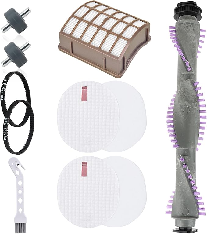 NV70 Brushroll Belt Filter Replacement Part for Shark Navigator Professional Vacuum NV80 NV90 NV95 NV71 UV420 Kit, 1 Brush Roller, 1 Post-motor+ 2 Foam & Felt Filter, 2 Belts, 1 Pair Wheels