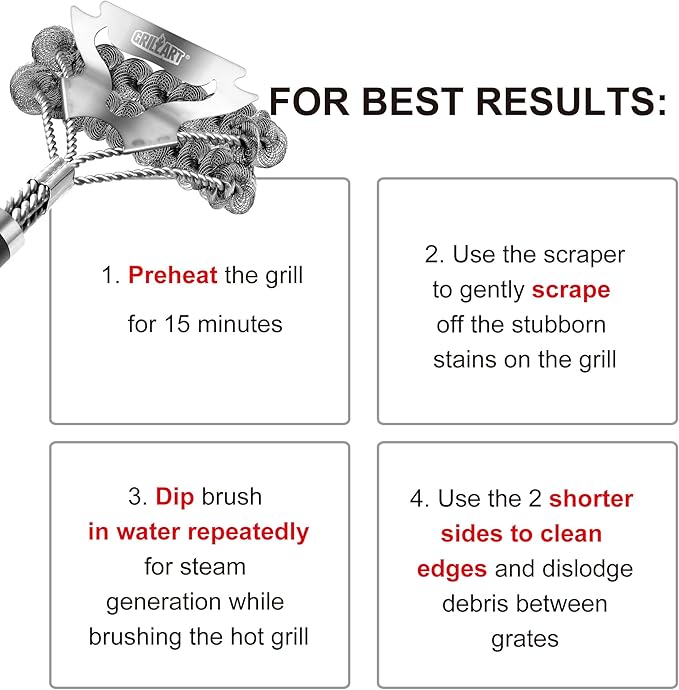 GRILLART Grill Brush Bristle Free Bundle with Grill Basket Heavy Duty