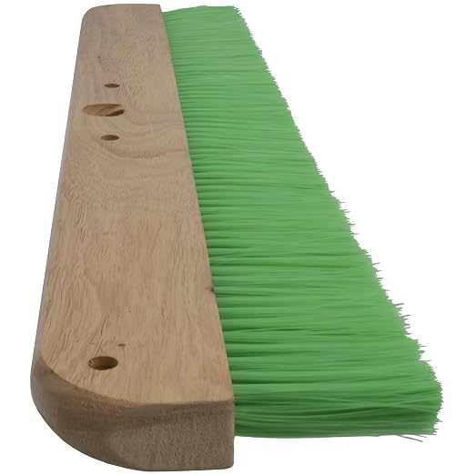 MARSHALLTOWN Wood Backed Concrete and Masonry Broom, Green Nylon, Assembled in USA, 6562