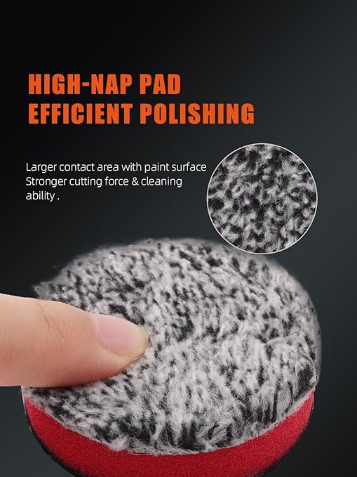 SPTA 2" Microfiber Cutting Pads 10 Pack, Heavy Cutting and Polishing, Microfiber Finishing Disc for Waxing and Polishing&Scratch and Vortex Removal Pad, Ultrafine Fiber Pad