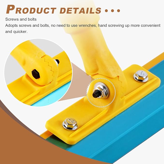 Notched Squeegee for Epoxy, Epoxy Floor Squeegee with 78.7" Long Stainless Steel Pole, Cement Painting Coating Tool for Epoxy, Cement Self Leveling
