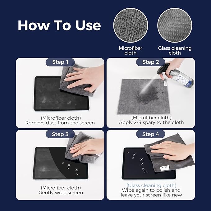 WELKIN Screen Ceaning Gel Kit (550ml + 60ml) & 24 Pack Microfiber Cleaning Cloths