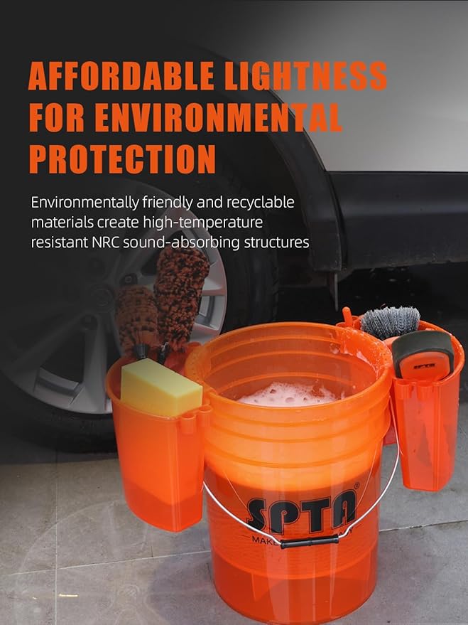SPTA 33Pcs Car Wash Bucket Set, 20L Scratch Free Detailing Bucket with Car Wash Filter Wash Mitt Sponge Towels Tire Detailing Brush Set, Exterior Interior Car Detailing Set, Complete Car Care Tools