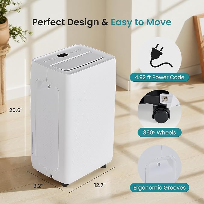 DUMOS 50Pints Dehumidifier with Drain Hose, Most Efficient Energy Star, 3,500 Sq.Ft Dehumidifier for Basement, 1.19 Gallon Tank 41dB, Airflow Swing, Ideal Humidity Remover for Home, Bedroom & Bathroom