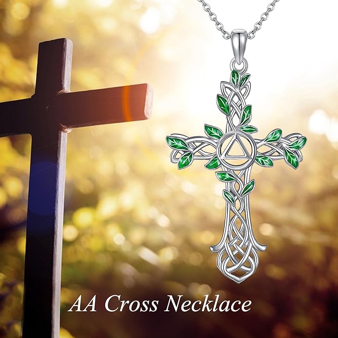 ONEFINITY Religious Cross Pendant Necklace Sterling Silver Origami Cross Pendant Gifts for Women Men Jewelry
