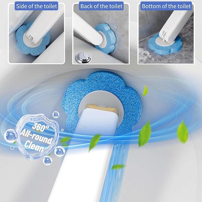 Disposable Toilet Brush,Toilet Bowl Brush with Holder,36 Refills Toilet Bowl Cleaner,Toilet Cleaning Supplies,Wall Mounted Toilet Wand Brush Kit for Cleaning and Bathroom Maintenance