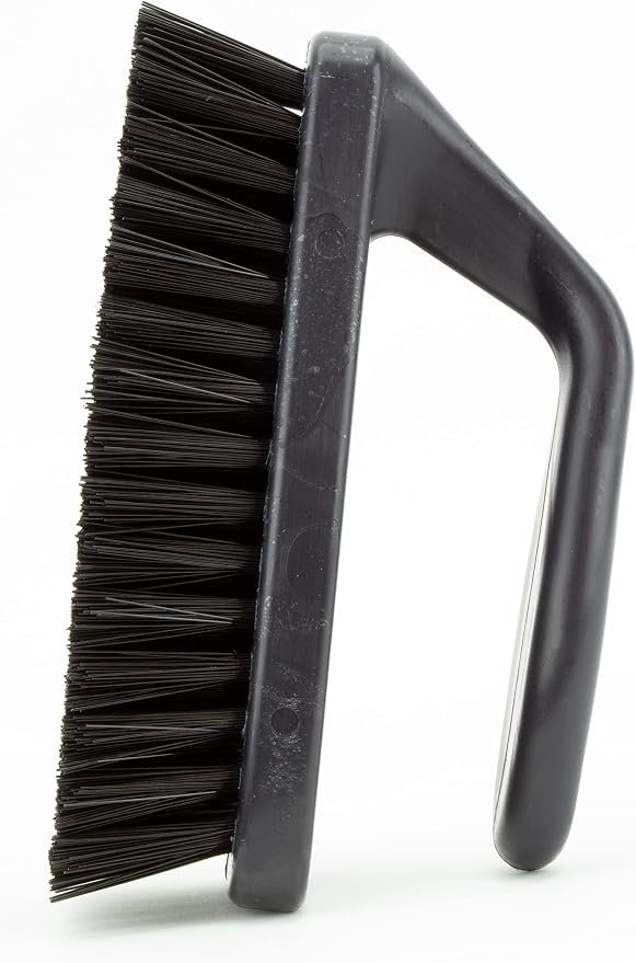 SPARTA Scrub Brush with Iron Shaped Handle and Stiff Bristles, Heavy Duty Scrubber Brush for Kitchen, Bathroom, Shower, Tile, Sink, Carpet and Bakepans, Polypropylene, 6 Inches, Black, (Pack of 6)