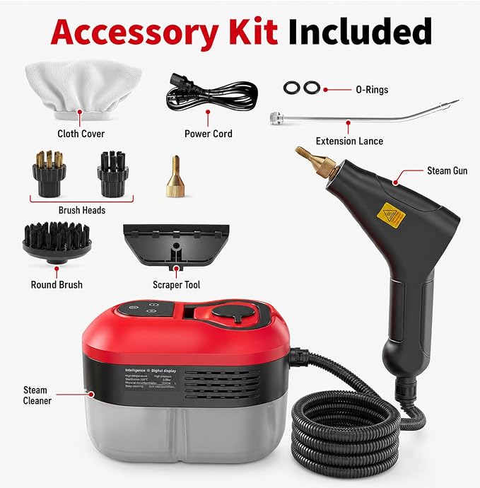 2500W Portable Handheld Steam Cleaner–High-Pressure Home Steamer for Deep Cleaning Floors, Tiles, Kitchen, Bathroom, Upholstery