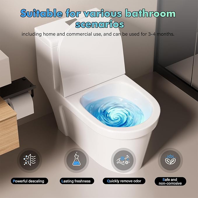 Acina Toilet Cleaner 4Pcs: Toilets Pro Bowl Clean Capsules for bathroom, Toilet Tank Cleaning for Stains & Limescale, Automatic Long-Lasting Blue Powerful Cleaning, Easy Use for Home, Travel & Office