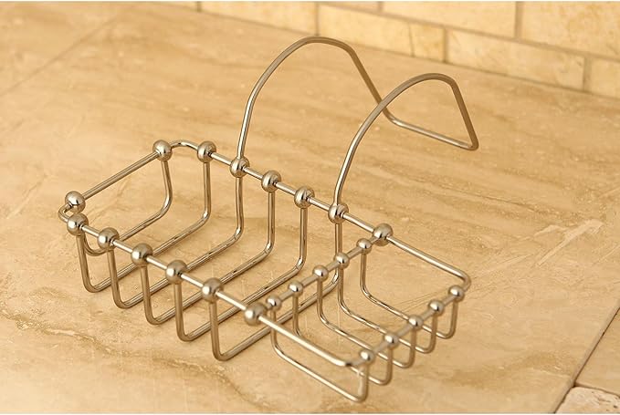 Kingston Brass CC2168 Clawfoot Tub Rim Soap and Sponge Holder, Brushed Nickel