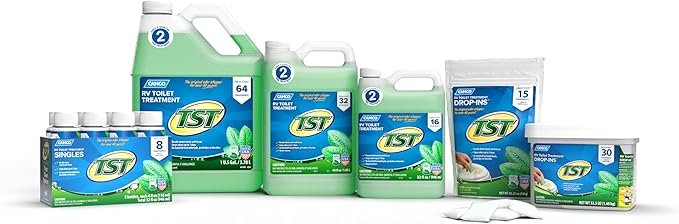 Camco TST RV Toilet Treatment Drop-INs - Control Unwanted Odors and Break Down Waste and Tissue - Safe Septic Tank Treatment - Fresh Scent - 30-Pack (40263)