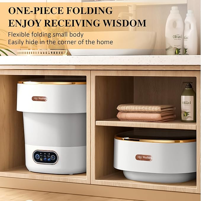 Portable Washing Machine,Mini Washer -20L Upgraded With Spin Basket,Small Clothes Folding Washing Machine Of Underwear, Baby And Small Clothes,Suitable For Home Apartments Dormitories,Hotels Pale Gray