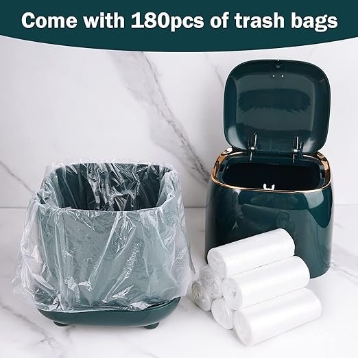 Mini Trash Can for Bathroom 2 pcs with Trash Bags 360 pcs