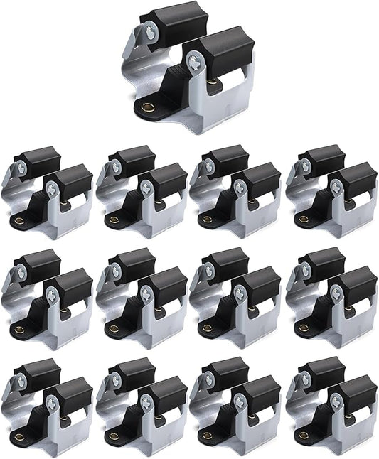 3-H Mop Holder 12 Pack,Brush Holder,Broom Holder Wall Mounted for Kitchen Bathroom Laundry Room Shed Garage Garden(Black)